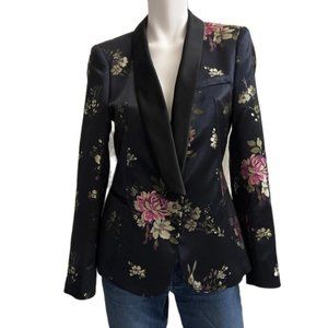 Zara satin floral blazer size small